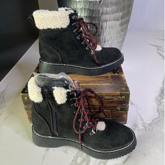 Madden Girl Kymber Black Faux Suede Boots in Black - Picture 6 of 12